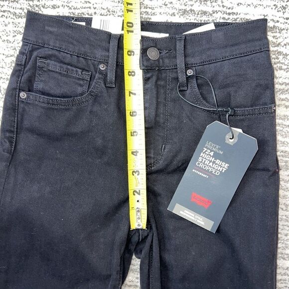 NWT LEVIS PREMIUM 724 HIGH-RISE STRAIGHT
CROPPED Sz 24 Black - Picture 11 of 16